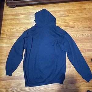 Blue drop shoulder loose fit hoodie Comfy Unisex